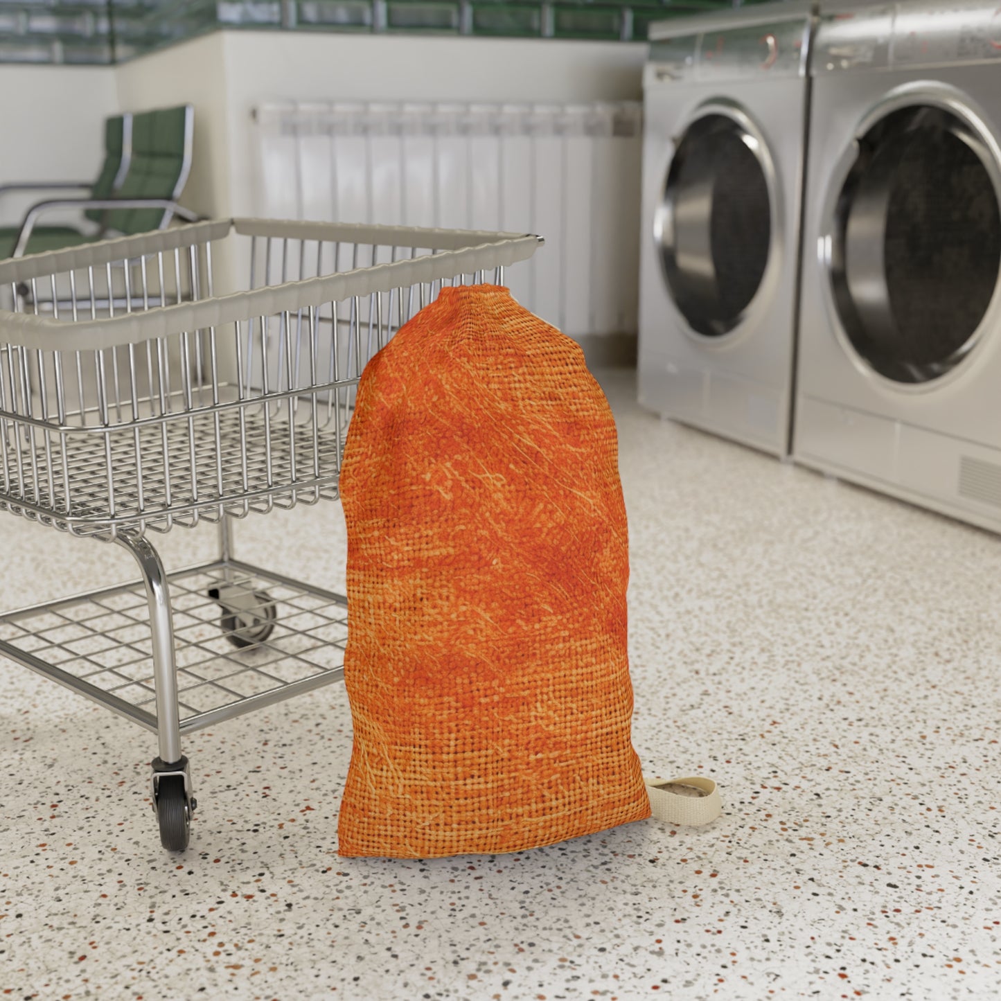 Burnt Orange/Rust: Denim-Inspired Autumn Fall Color Fabric - Laundry Bag