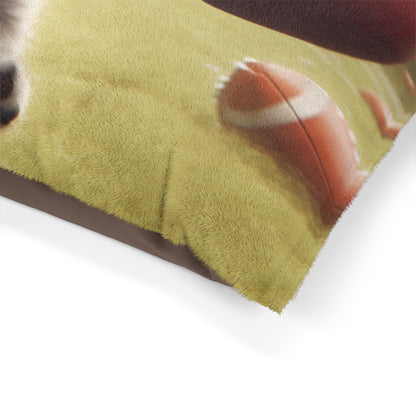 Football Kitty Fantasy: Feline Cat American Sport Quarterback - Dog & Pet Bed