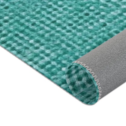 Quality Mint Turquoise Denim Fabric Deisgn, Stylish Material - Area Rugs