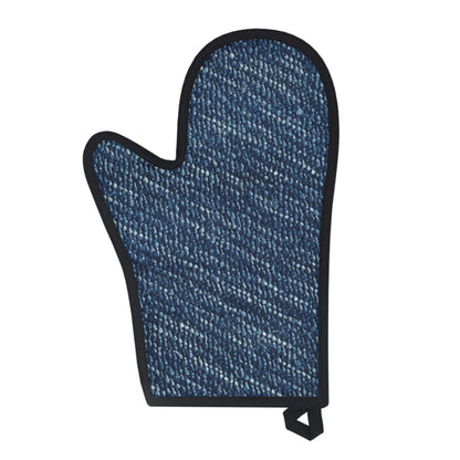 Blue faux Denim Oven Glove