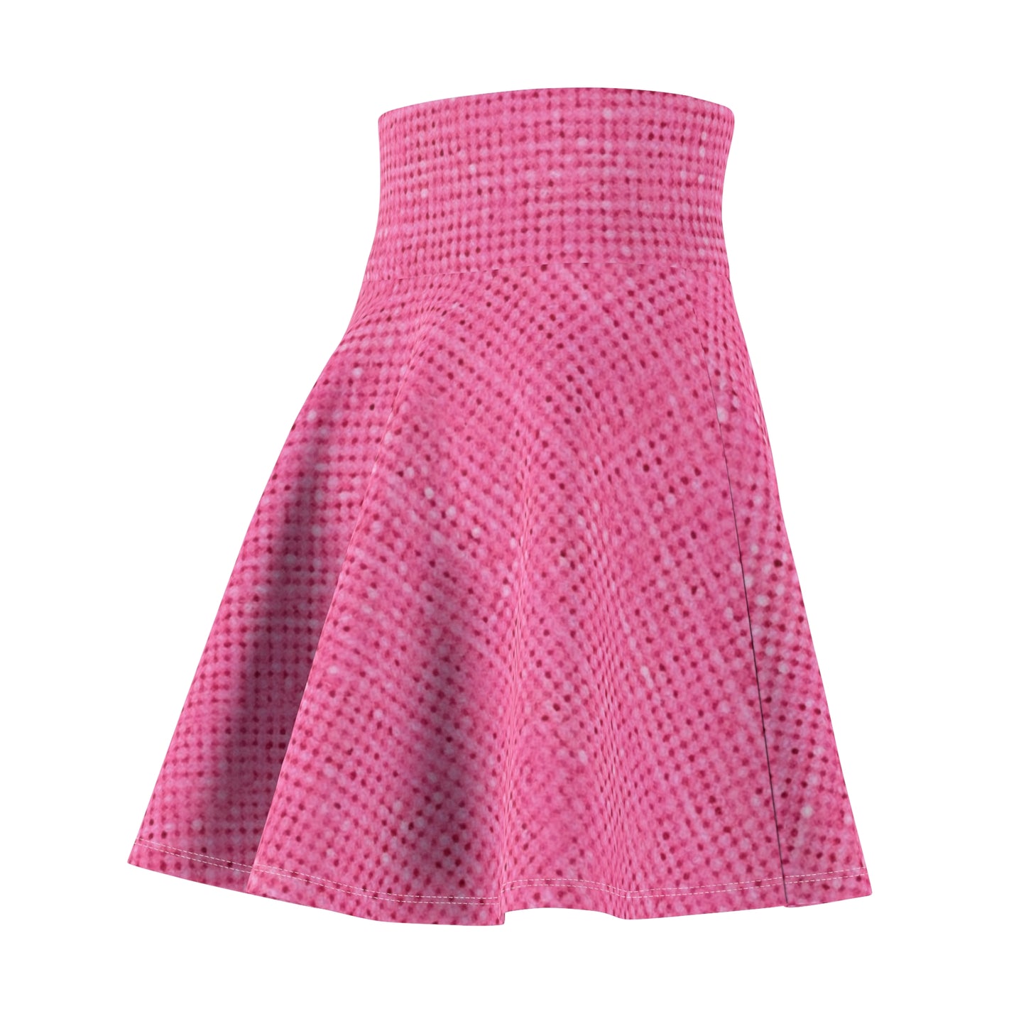 Doll-Like Pink Denim Designer Fabric Style - Women's Skater Skirt (AOP)