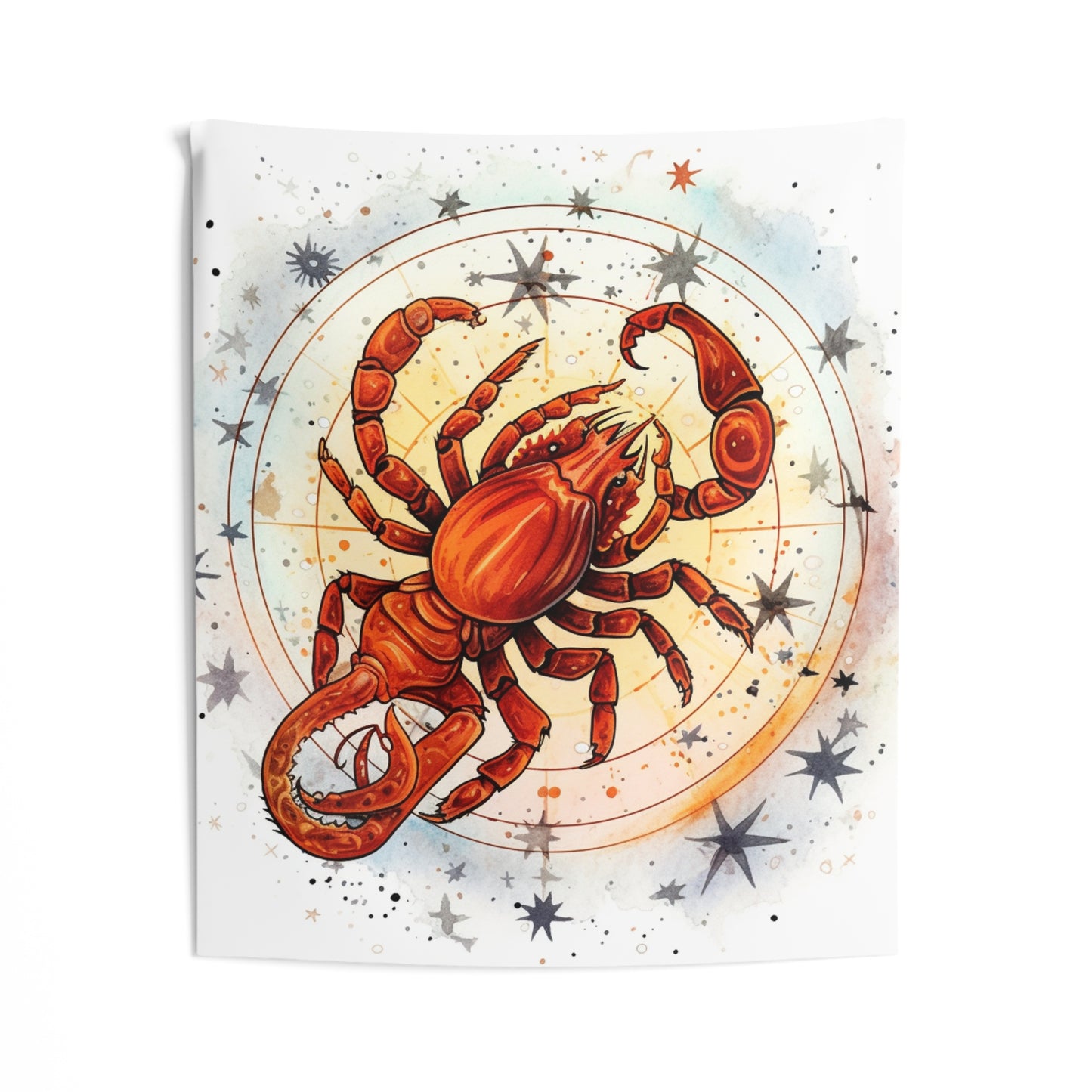 Prickly Scorpio Astrology - Sharp Zodiac Scorpion Celestial Horoscope - Indoor Wall Tapestries