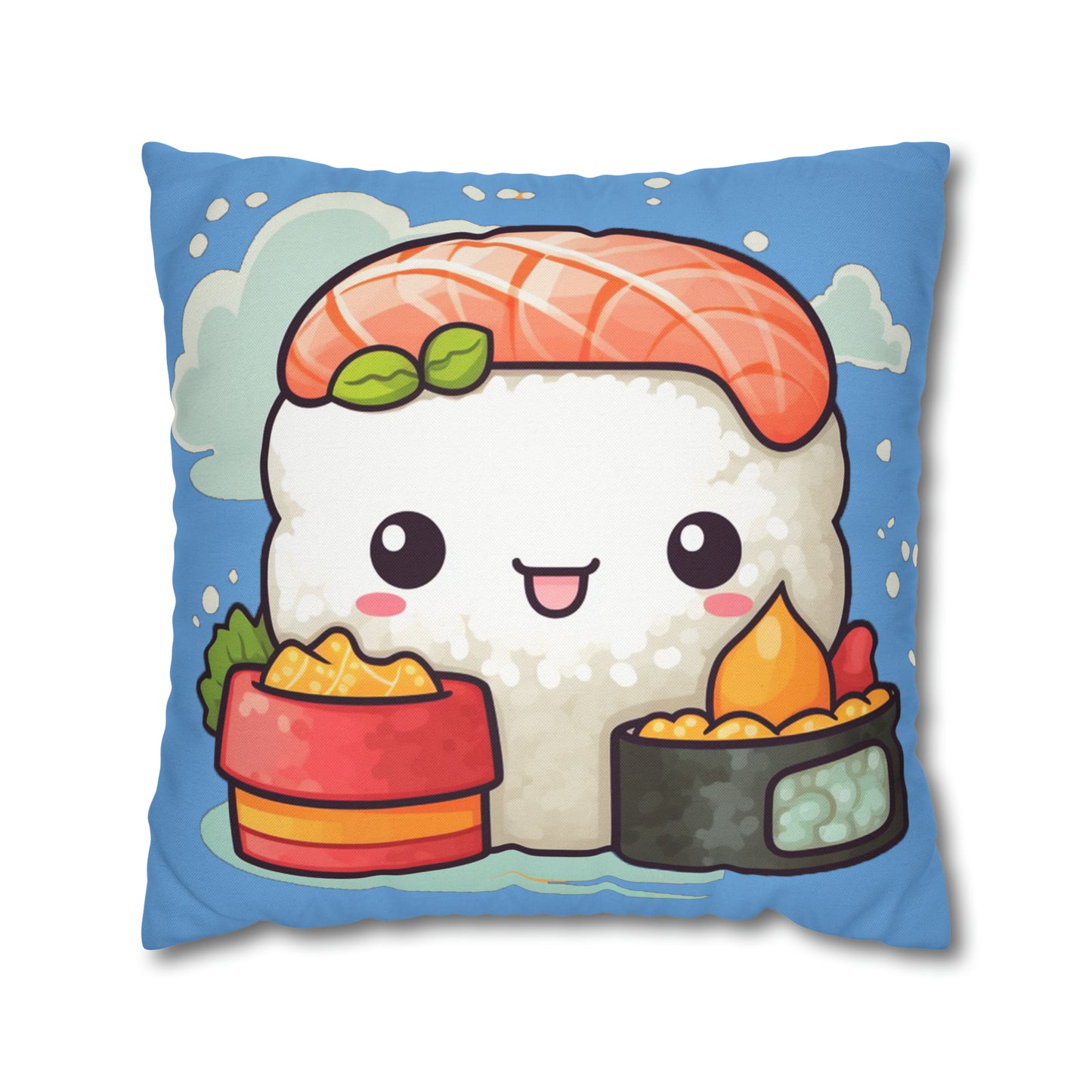 Anime Sushi - Japanese Cute kawaii - Otaku Gift - Spun Polyester Square Pillow Case