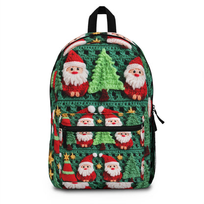 Patrón de ganchillo de Papá Noel, diseño navideño, decoración festiva, motivo de Papá Noel. Perfecto para la celebración navideña - Mochila 