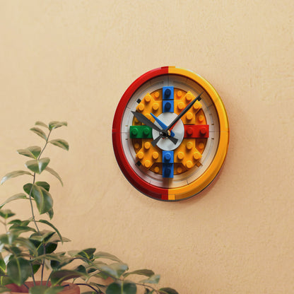 Toy Block Builder Pieces Link Together, Acrylic Wall Clock