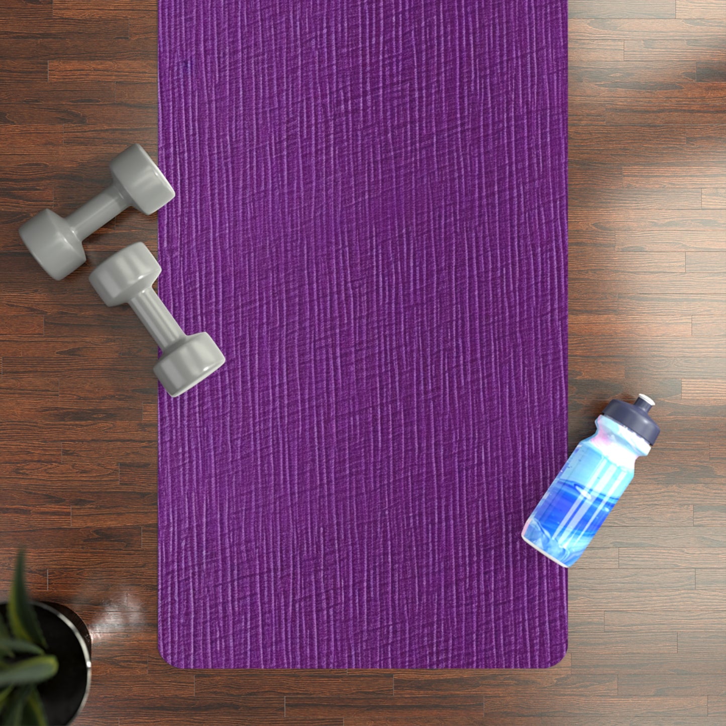 Violet/Plum/Purple: Denim-Inspired Luxurious Fabric - Rubber Yoga Mat