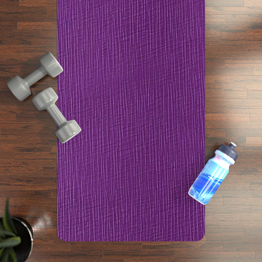 Violet/Plum/Purple: Denim-Inspired Luxurious Fabric - Rubber Yoga Mat