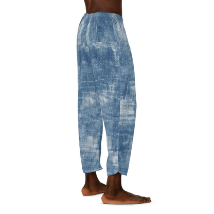 Faded Blue Washed-Out: Denim-Inspired, Style Fabric - Men's Pajama Pants (AOP)