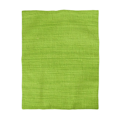 Lush Grass Neon Green: Denim-Inspired, Springtime Fabric Style - Microfiber Duvet Cover