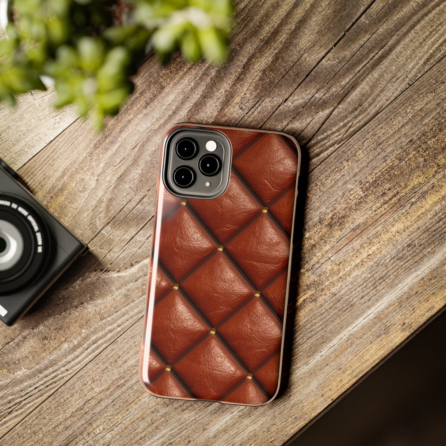 Brown Leather Cognac Pattern Rugged Durable Design Style - Tough Phone Cases