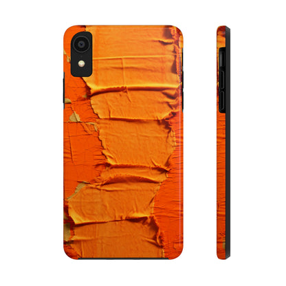 Fiery Citrus Orange: Edgy Distressed, Denim-Inspired Fabric - Tough Phone Cases