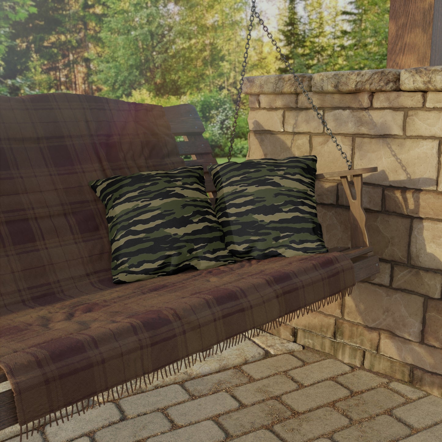 Tiger Stripe Camouflage: Military Style - Outdoor Pillows