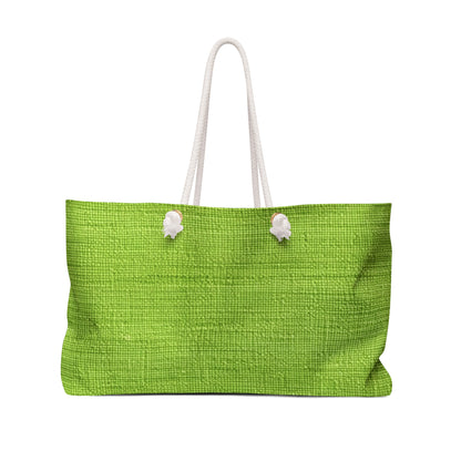 Lush Grass Neon Green: estilo de tela primaveral inspirado en la mezclilla - Bolso de fin de semana