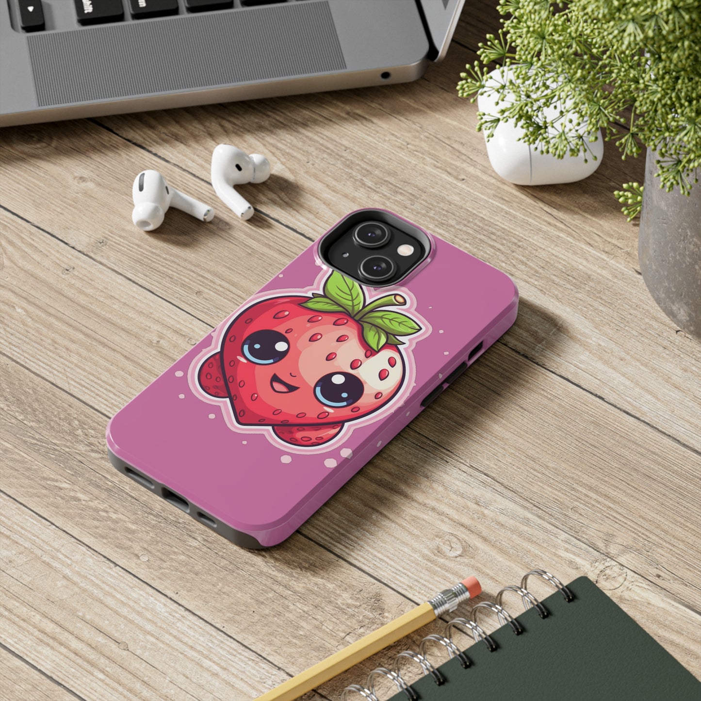 Kawaii Strawberry Adventure - Anime Classic Traditional Japanese Fruit - Otaku Artwork - Tough Phone Cases