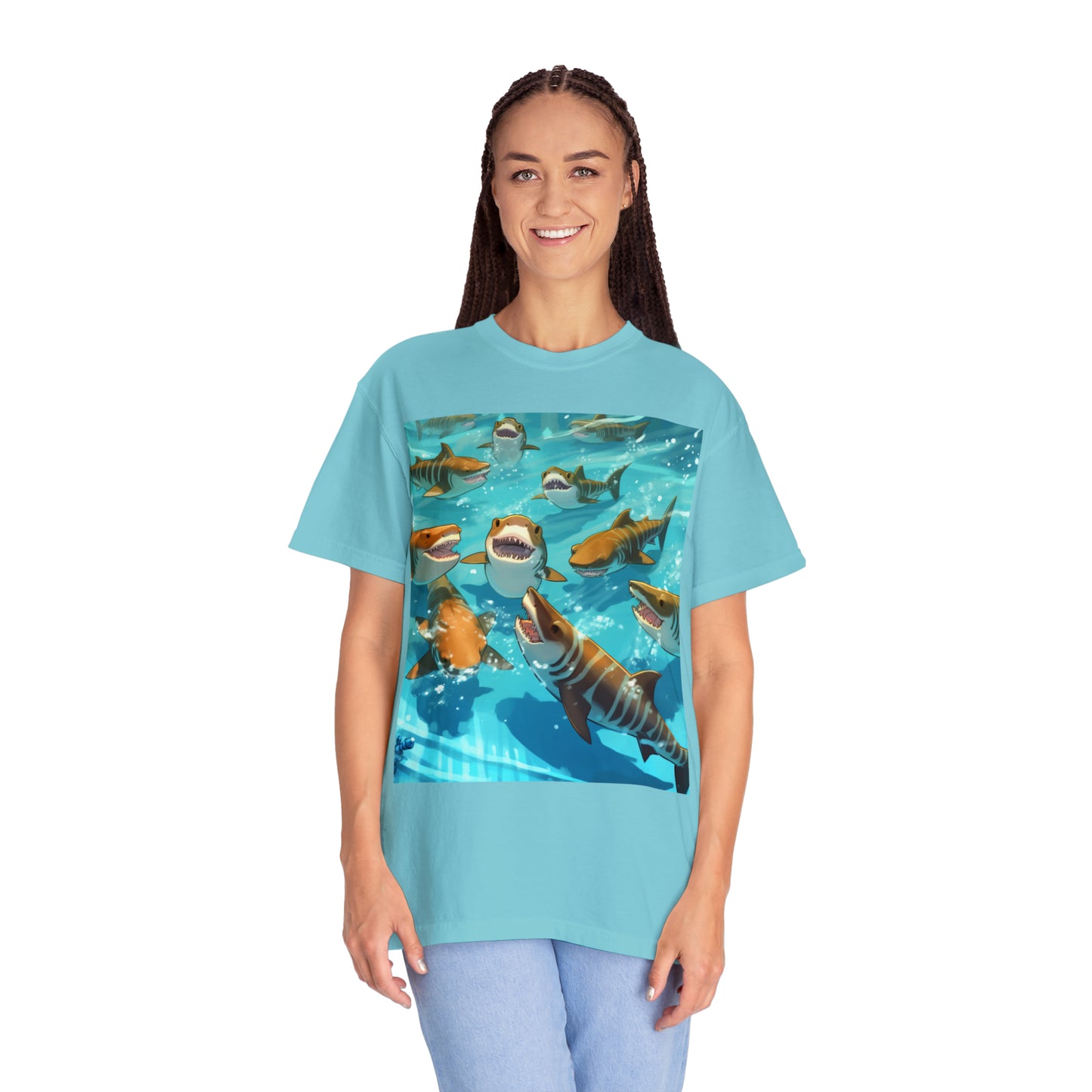 Tiger Shark: Ocean Marine Wildlife - Underwater - Unisex Garment-Dyed T-shirt