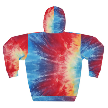 Rainbow Tie-Dye Denim: Espectáculo de diseño de tela multicolor vibrante - Sudadera con capucha unisex (AOP) 