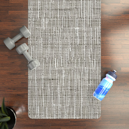 Silver Grey: Denim-Inspired, Contemporary Fabric Design - Rubber Yoga Mat