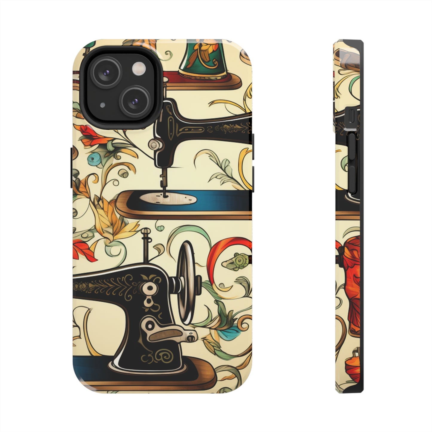 Classic Sewing Machines and Vibrant Thread Spools Pattern, Tailoring and Quilting - Tough Phone Cases