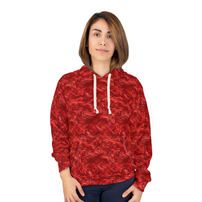 Fuzzy Infinity Hoodie Red, Stylish Gift, Unisex Pullover Hoodie (AOP)