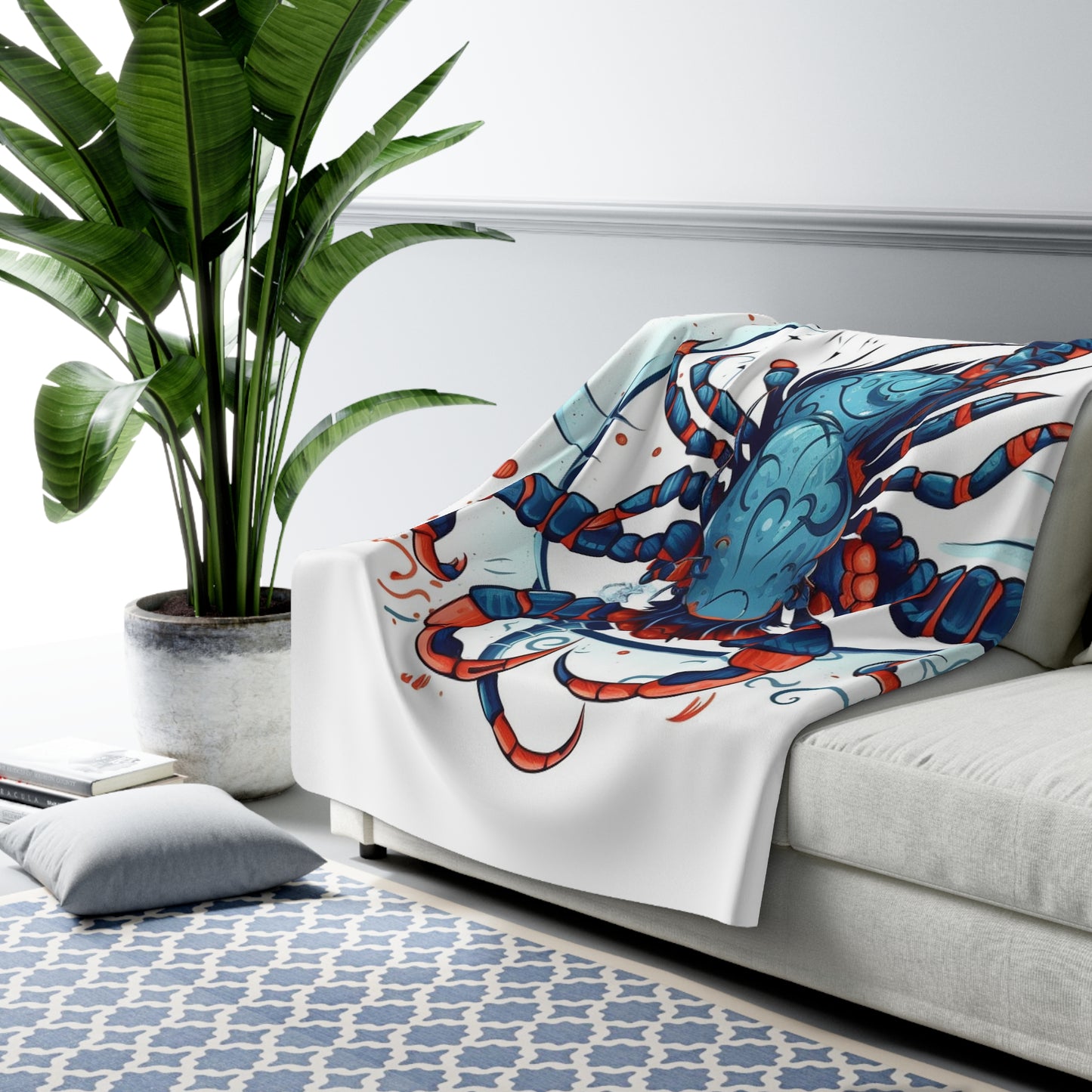 Cute Scorpio Zodiac Sign - Big Claws, Long Tail Cosmic Astrology Symbol - Sherpa Fleece Blanket