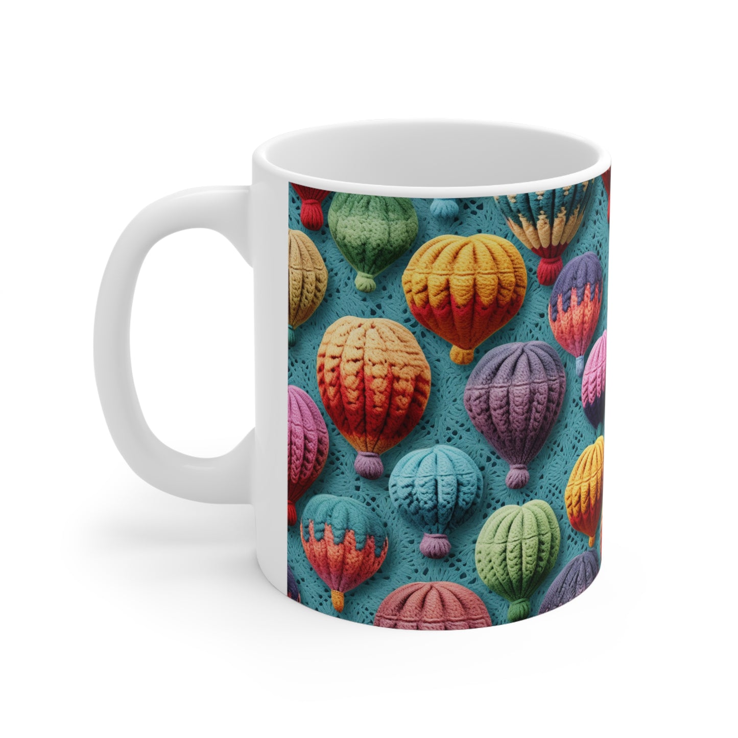 Globos aerostáticos de ganchillo Sky Travel Transport Estilo escénico - Taza de cerámica 11oz