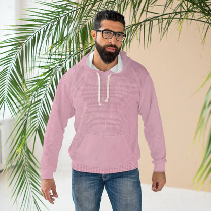 Blushing Garment Dye Pink: Denim-Inspired, Soft-Toned Fabric - Unisex Pullover Hoodie (AOP)