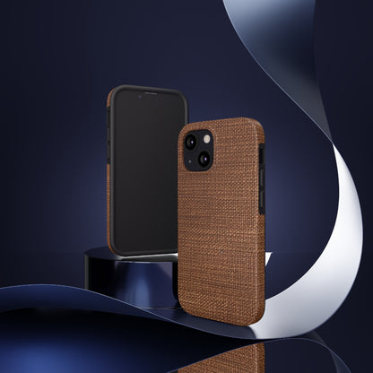 Luxe Dark Brown: Denim-Inspired, Distinctively Textured Fabric - Tough Phone Cases