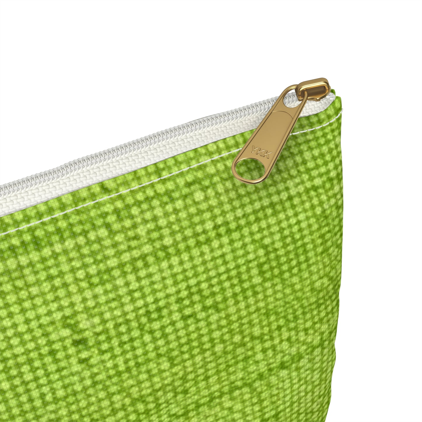 Lush Grass Neon Green: Denim-Inspired, Springtime Fabric Style - Accessory Pouch