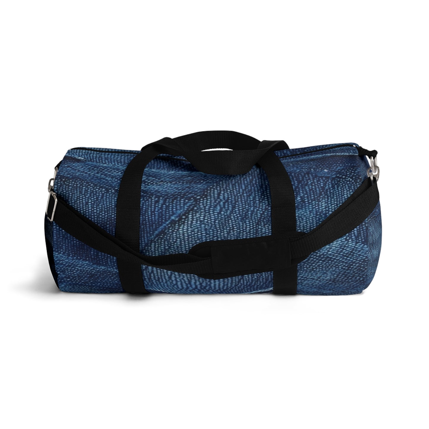 Dark Blue: Distressed Denim-Inspired Fabric Design - Duffel Bag