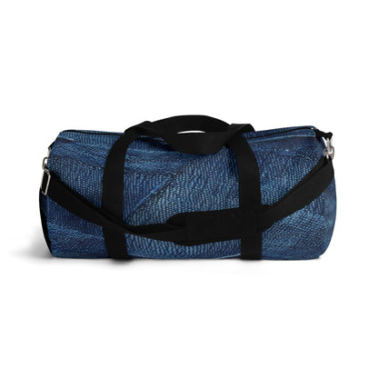 Dark Blue: Distressed Denim-Inspired Fabric Design - Duffel Bag