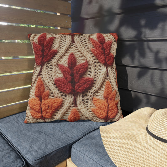 Crochet Fall Leaves: Harvest Rustic Design - Golden Browns -Woodland Maple Magic - Outdoor Pillows