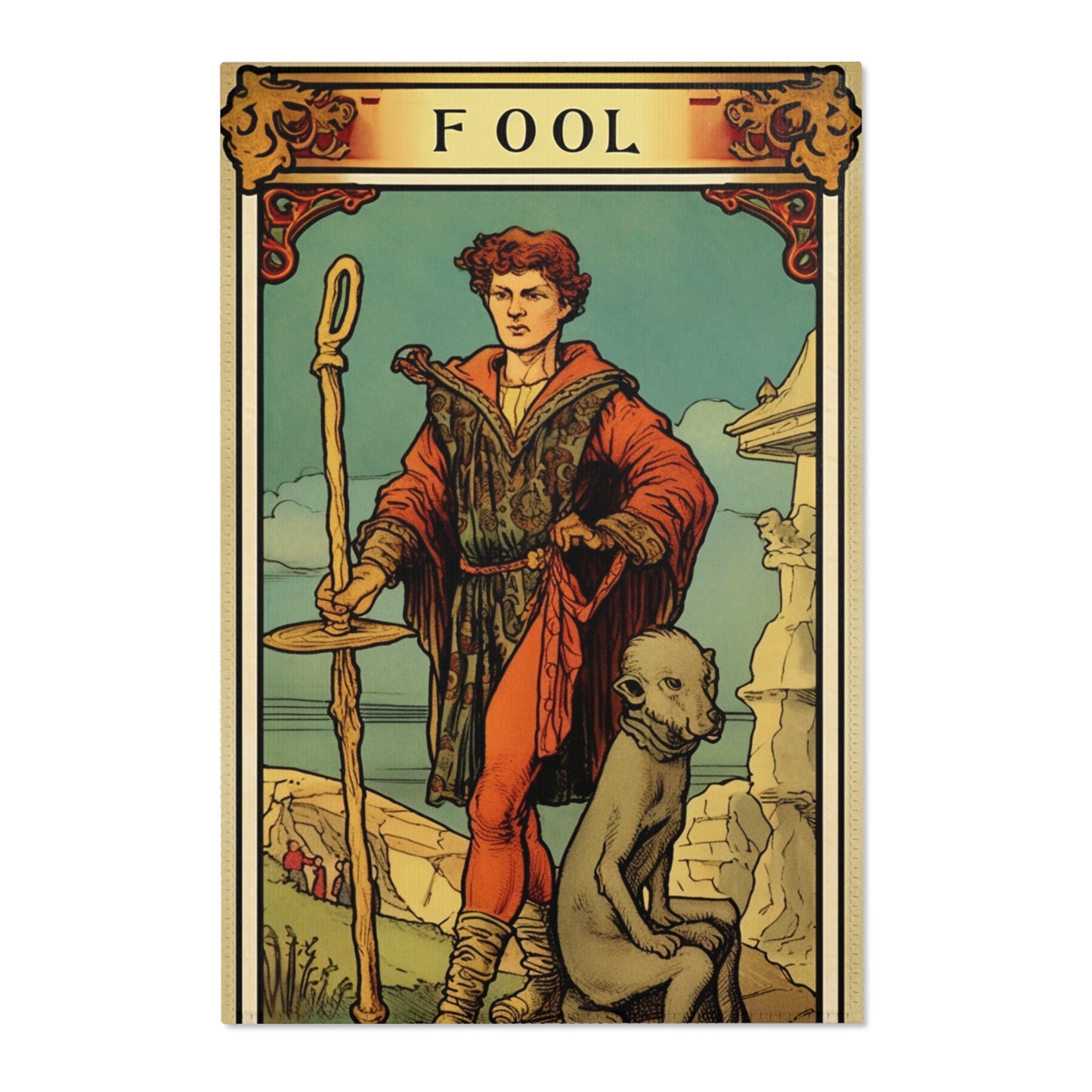 Mystical Tarot - Artistic Depiction of The Fool Card - Area Rugs