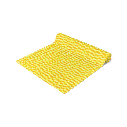 Sunshine Yellow Lemon: Denim-Inspired, Cheerful Fabric - Table Runner (Cotton, Poly)