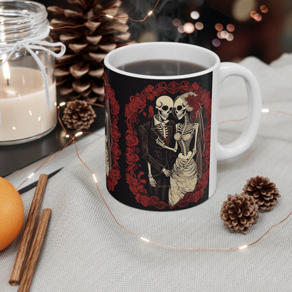 Halloween Wedding Bride & Groom Love - Holiday Festive - Ceramic Mug 11oz