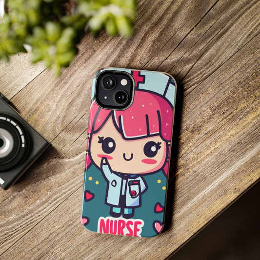 Nurse Cartoon Anime - Cute Kawaii Gift for Nurses - Graphic Nursing - Tough Phone Cases