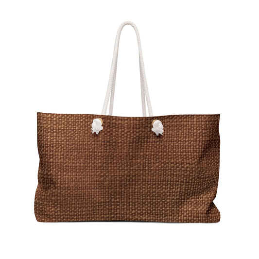 Luxe Dark Brown: Denim-Inspired, Distinctively Textured Fabric - Weekender Bag
