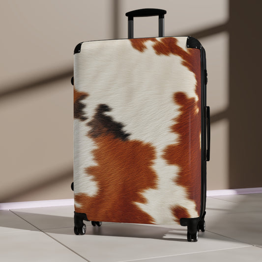 Hair Cowhide Leather Natural Design Tough Durable Rugged Style - Suitcase