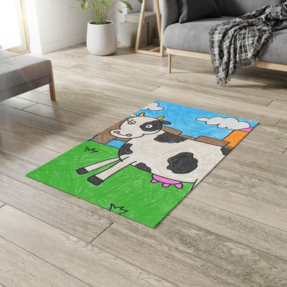 Cow Moo Farm Barn Animal Character Dobby Rug