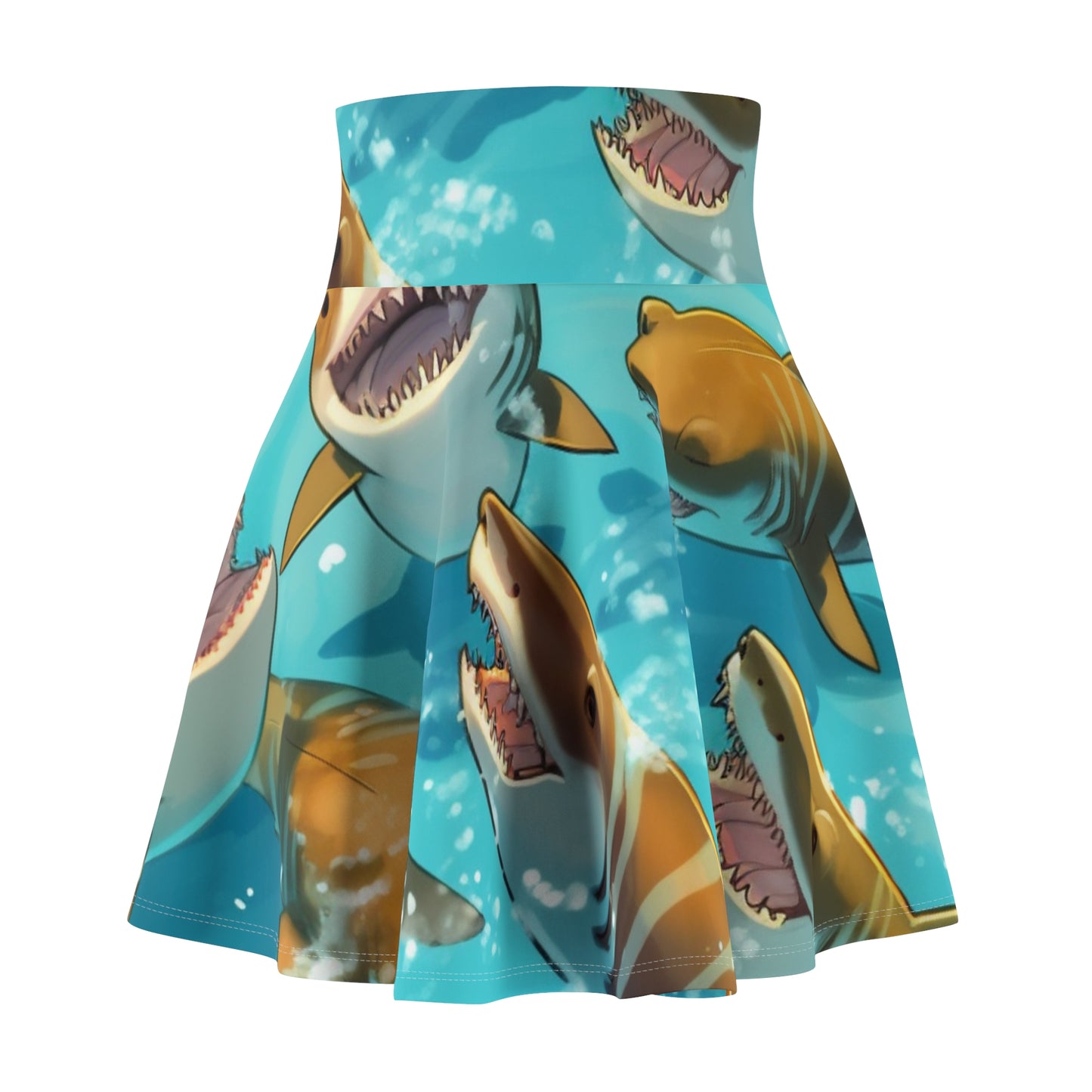 Tiger Shark: Ocean Marine Wildlife - Underwater - Women's Skater Skirt (AOP)