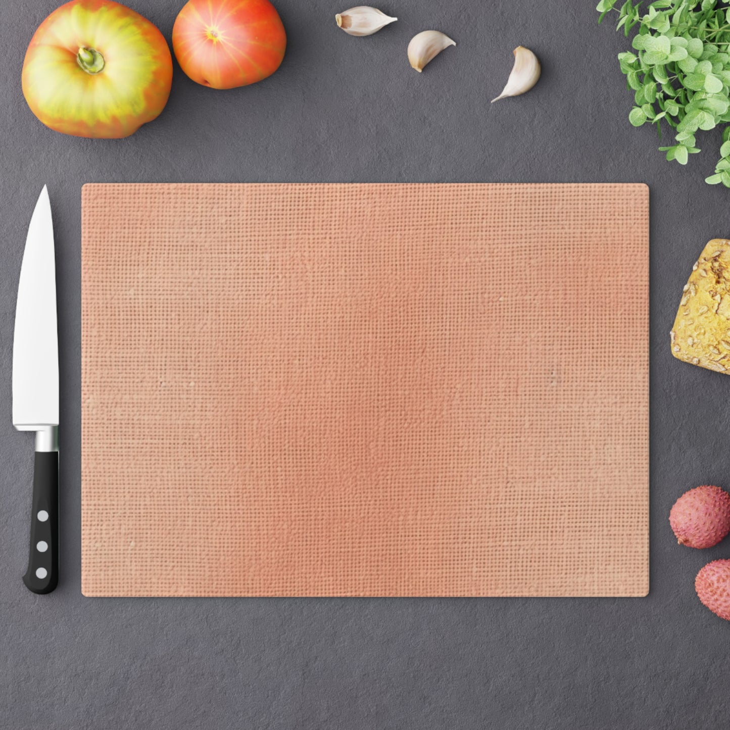 Soft Pink-Orange Peach: Denim-Inspired, Lush Fabric - Cutting Board