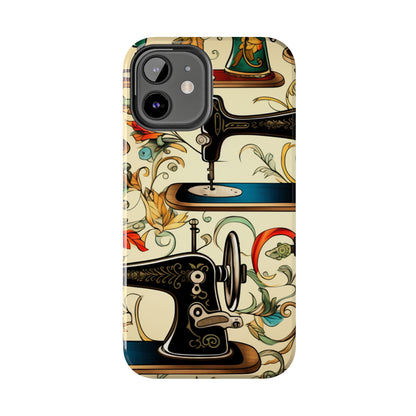 Classic Sewing Machines and Vibrant Thread Spools Pattern, Tailoring and Quilting - Tough Phone Cases