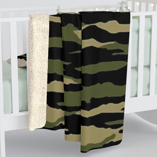 Tiger Stripe Camouflage: Military Style - Sherpa Fleece Blanket