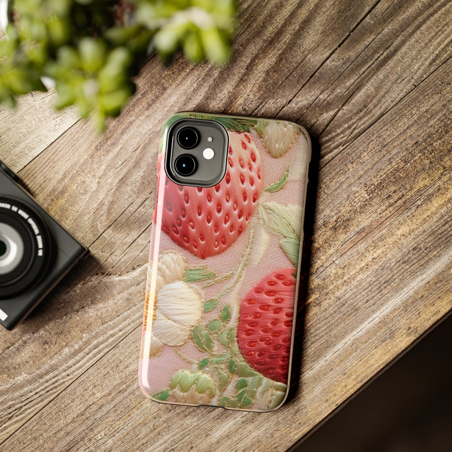 Red Berry Strawberries - Embroid Fruit - Healthy Crop Feast Food Design - Tough Phone Cases