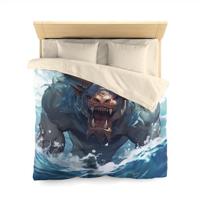 Bull Shark Fusion: Water Fantasy - Hybrid Ocean Marine Animal - Microfiber Duvet Cover