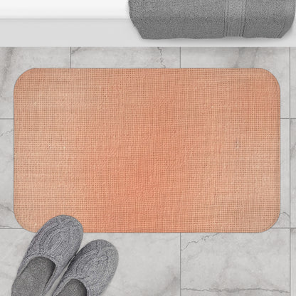 Soft Pink-Orange Peach: Denim-Inspired, Lush Fabric - Bath Mat