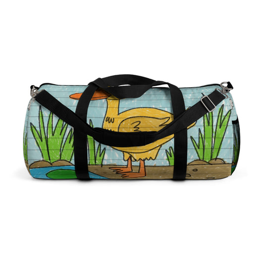 Yellow Duck Bird Pond Duffel Bag