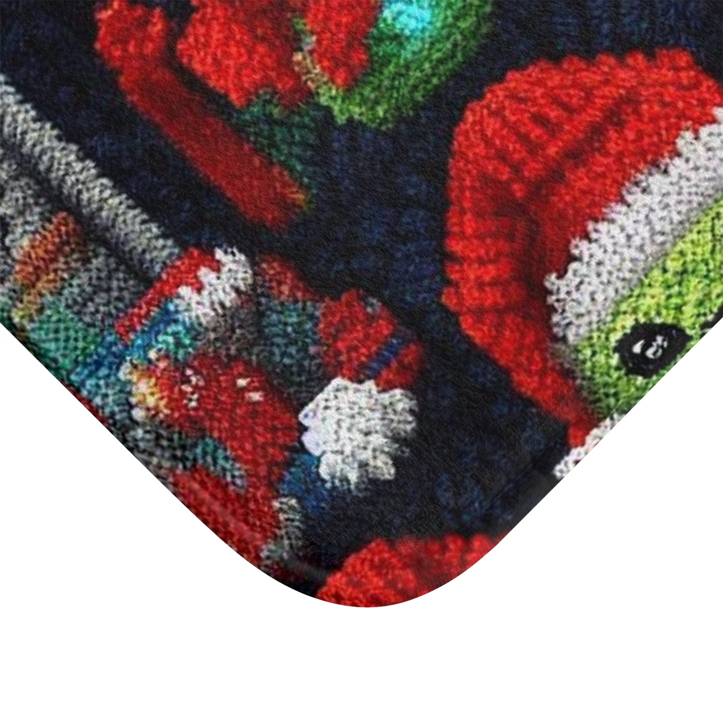 Festive Alien Invasion: Intergalactic Christmas Holiday Cheer with Santa Hats and Seasonal Gifts Crochet Pattern - Bath Mat