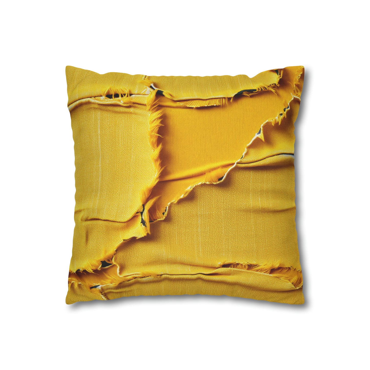 Banana Yellow Lemon: Bold Distressed, Denim-Inspired Fabric - Spun Polyester Square Pillow Case