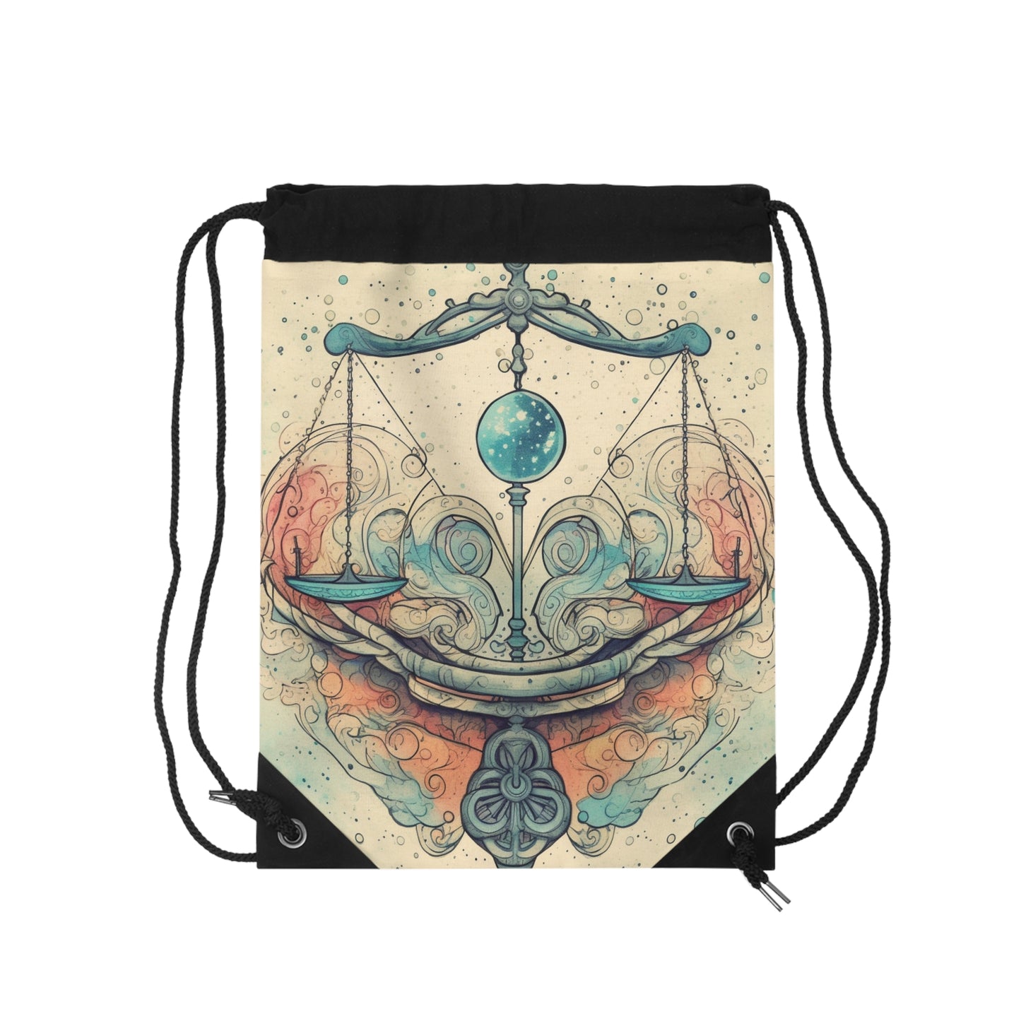 Libra Zodiac - Astrology Sign Street Art Equilibrium in Pastels - Drawstring Bag