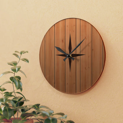 Reloj de pared acrílico de madera clásico 